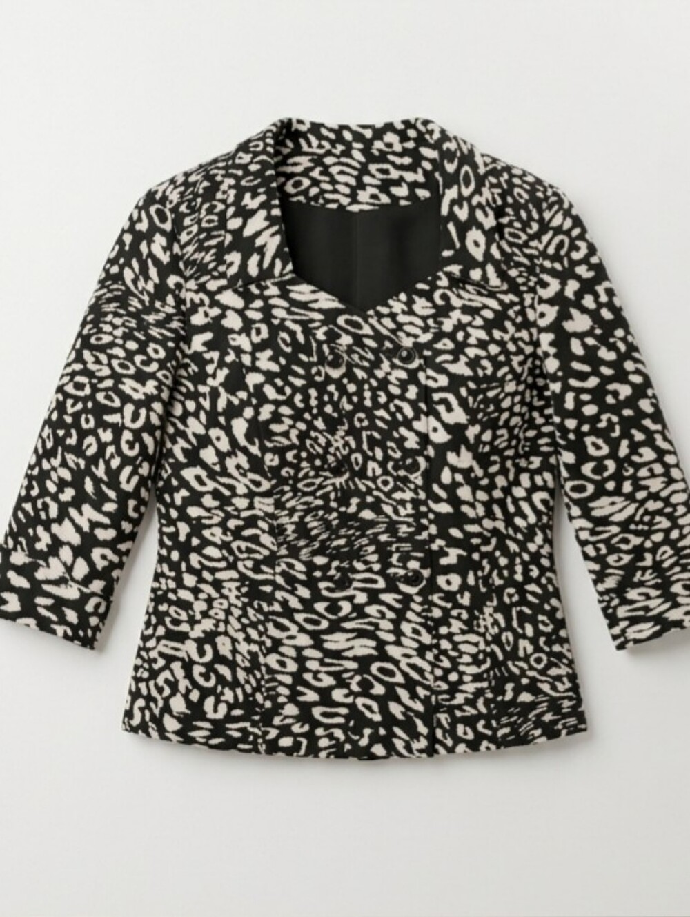 Le Bos Cheetah Double Brested 4 Button Closure Plus Size 22W Jacket